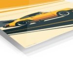 Golden Coupe on Mountain Road metal wall art print, view 2