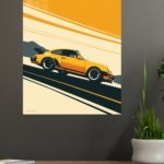 Golden Coupe on Mountain Road metal wall art print, view 4