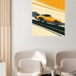 Golden Coupe on Mountain Road metal wall art print, view 5