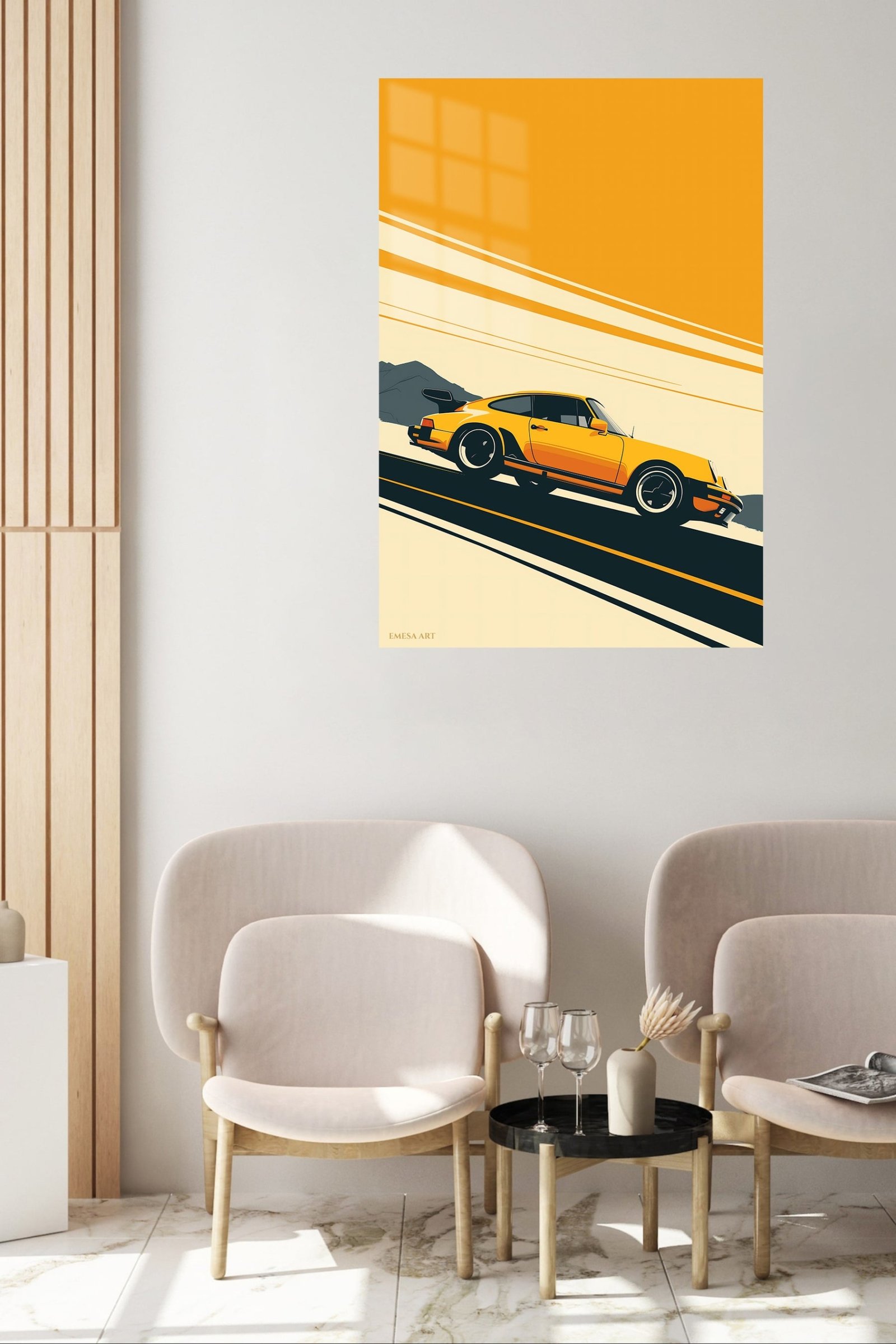 Golden Coupe on Mountain Road metal wall art print, view 5