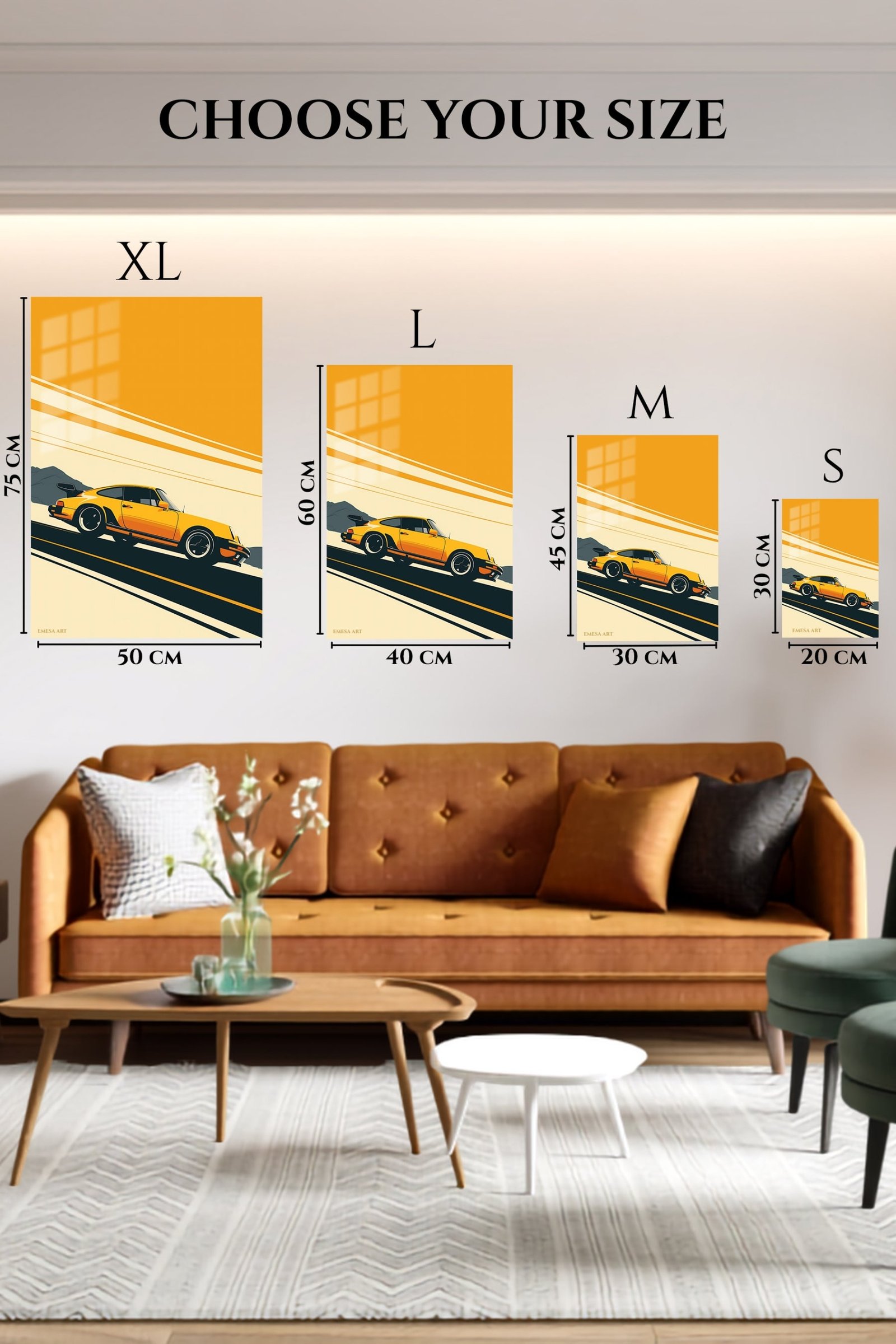 Golden Coupe on Mountain Road metal wall art print, view 6