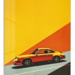 Sunset Classic Sports Coupe metal wall art print