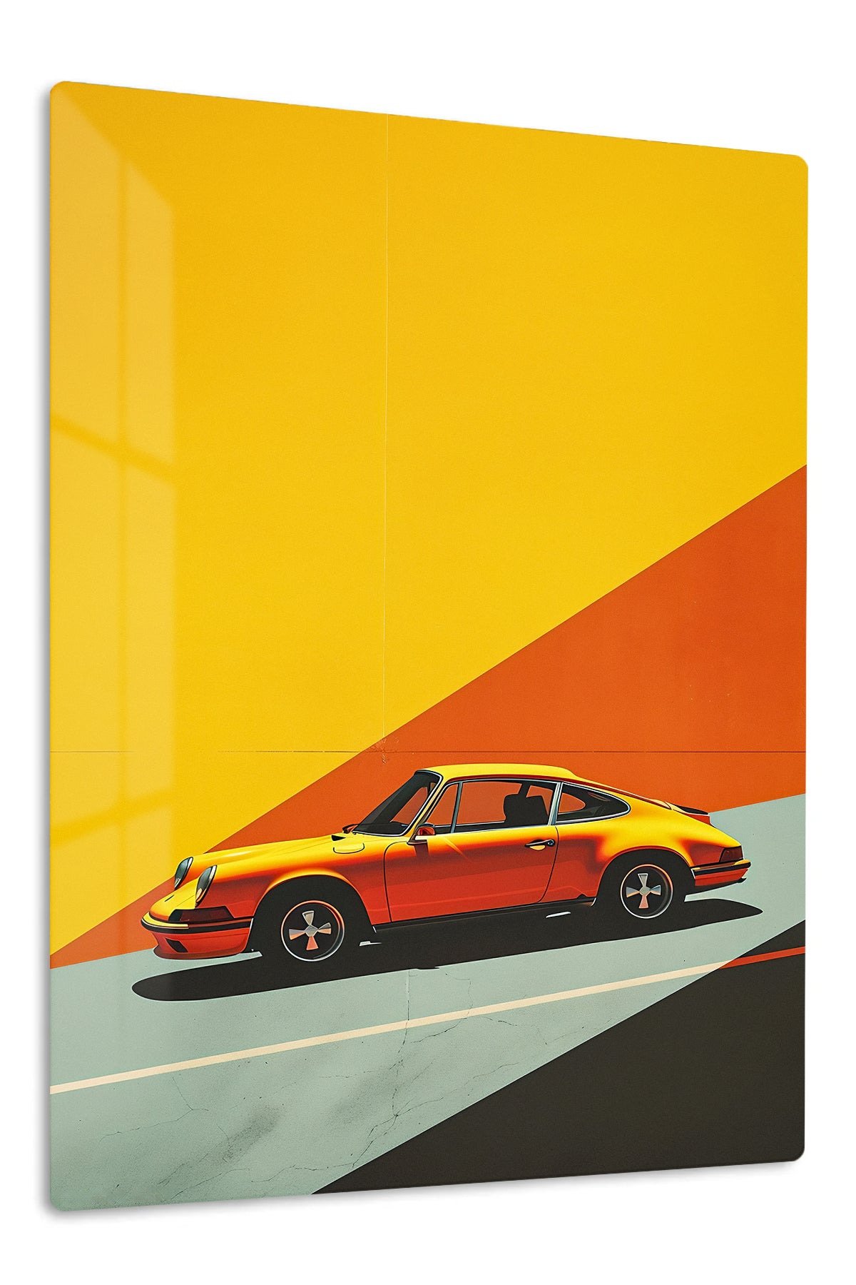 Sunset Classic Sports Coupe metal wall art print