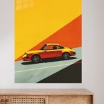 Sunset Classic Sports Coupe metal wall art print, view 4
