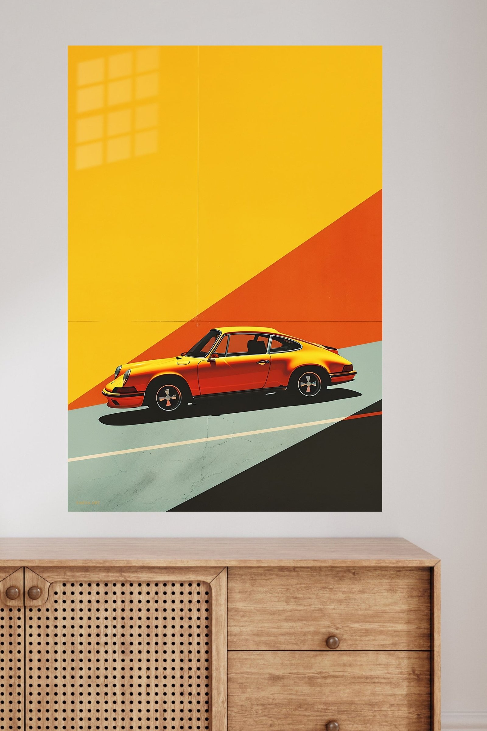 Sunset Classic Sports Coupe metal wall art print, view 4