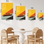 Sunset Classic Sports Coupe metal wall art print, view 6