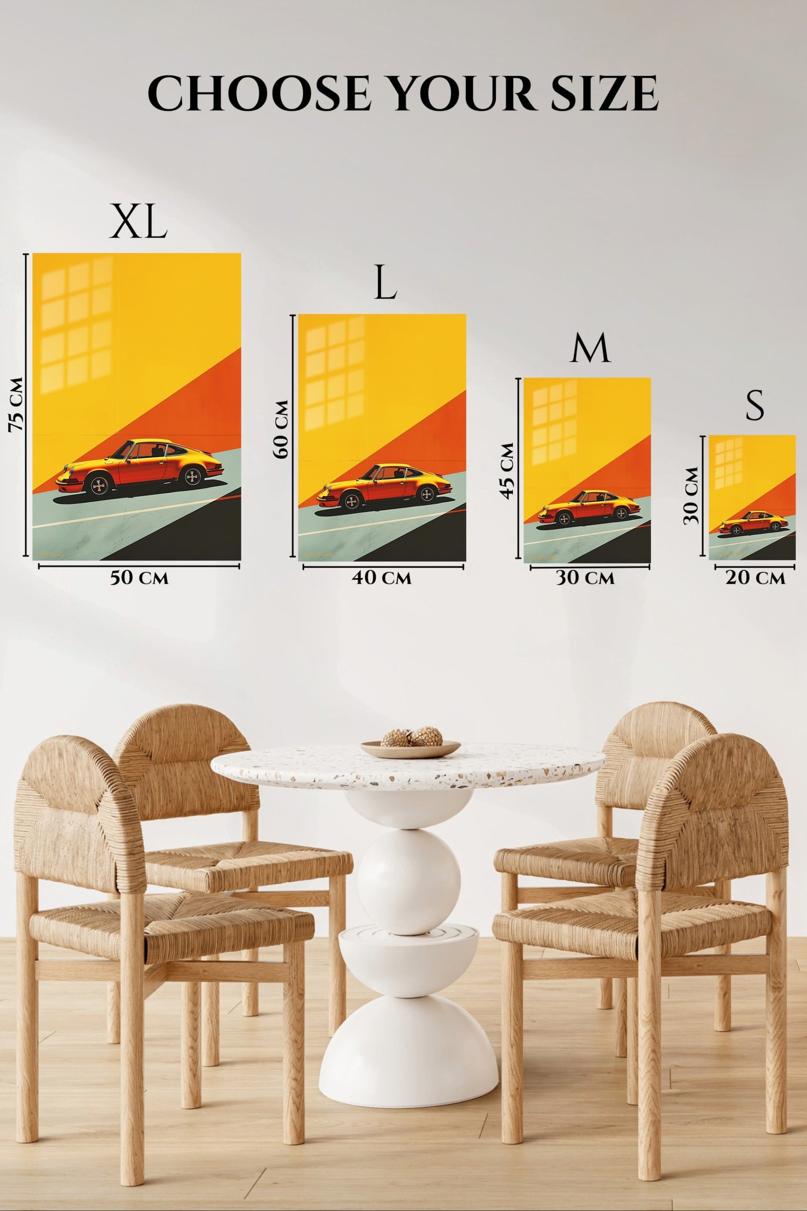 Sunset Classic Sports Coupe metal wall art print, view 6
