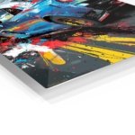Blue Sports Car Paint Splash metal wall art print, view 2