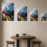 Blue Sports Car Paint Splash metal wall art print, view 6