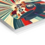 Red Number 5 Racing Car metal wall art print, view 2