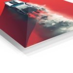 Silver Sports Car Burnout metal wall art print, view 2