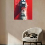 Silver Sports Car Burnout metal wall art print, view 5