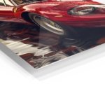 Crimson Sports Car Reflections metal wall art print, view 2