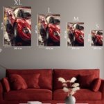 Crimson Sports Car Reflections metal wall art print, view 6