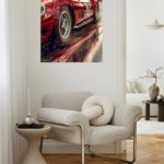 Crimson Vintage Racing Roadster metal wall art print, view 5