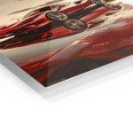 Red Supercar Sunset Reflection metal wall art print, view 2