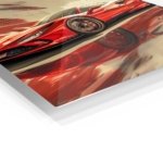 Crimson Velocity Sports Car metal wall art print, view 2