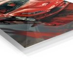Crimson Supercar Reflections metal wall art print, view 2