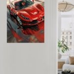 Crimson Supercar Reflections metal wall art print, view 5