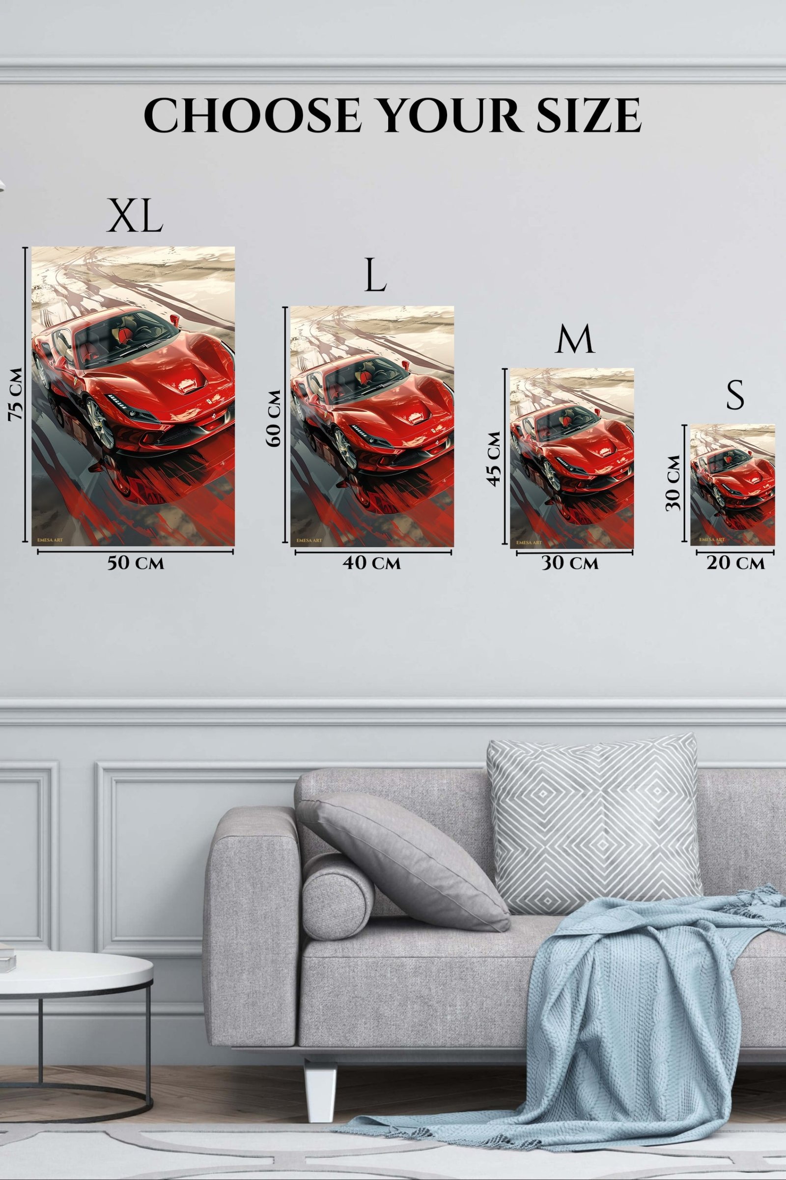 Crimson Supercar Reflections metal wall art print, view 6