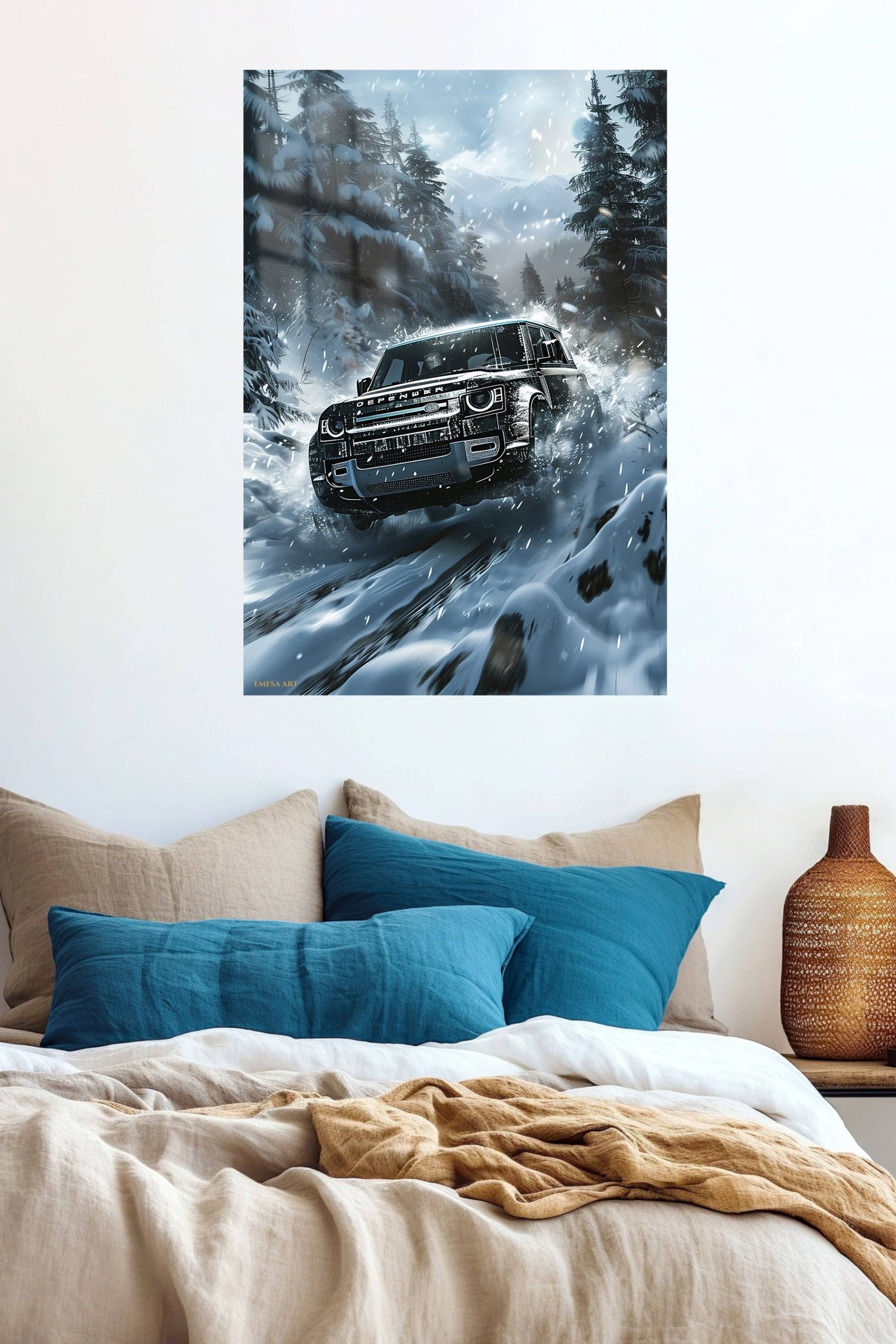 Snowstorm Mountain SUV metal wall art print, view 5
