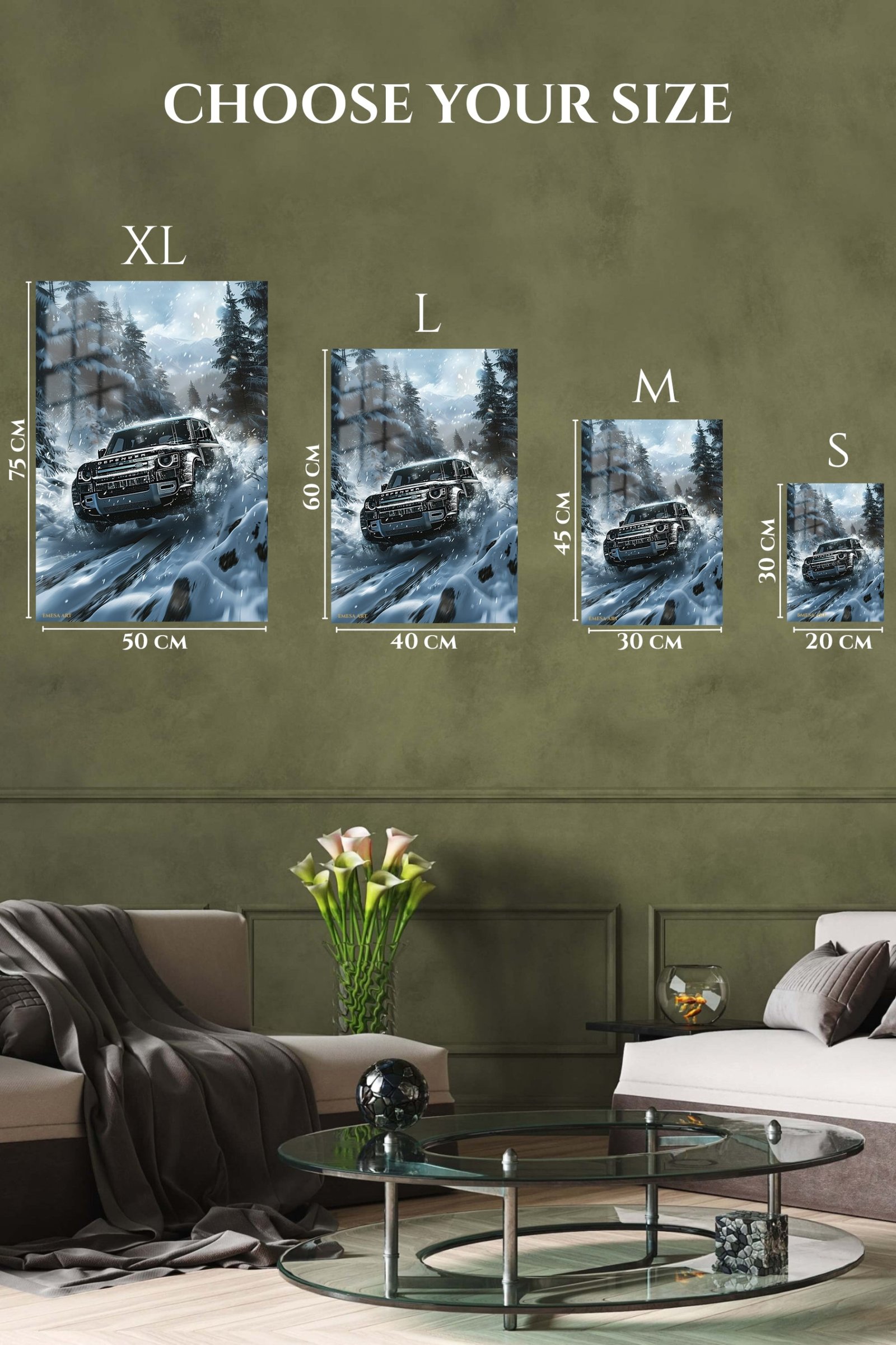 Snowstorm Mountain SUV metal wall art print, view 6