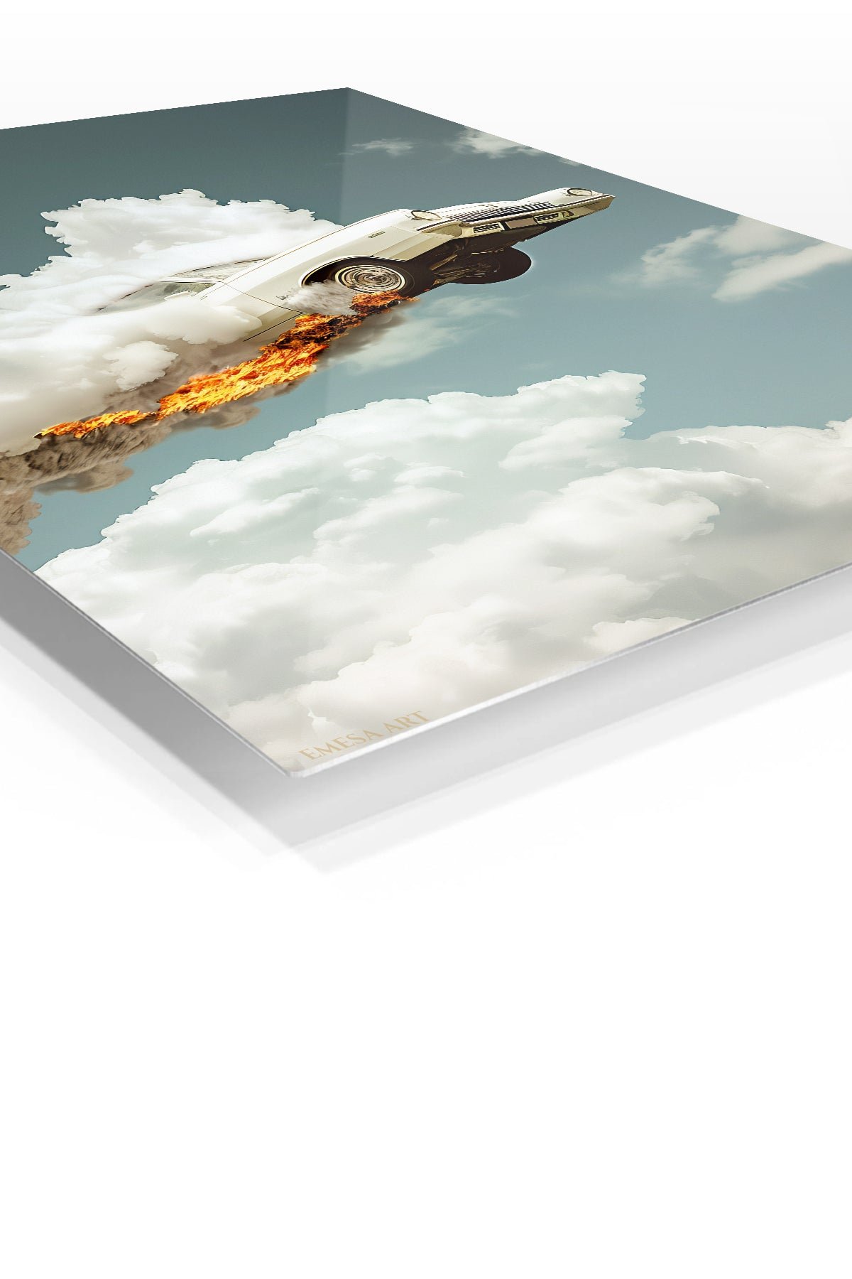 Classic Car Above the Clouds metal wall art print, view 2