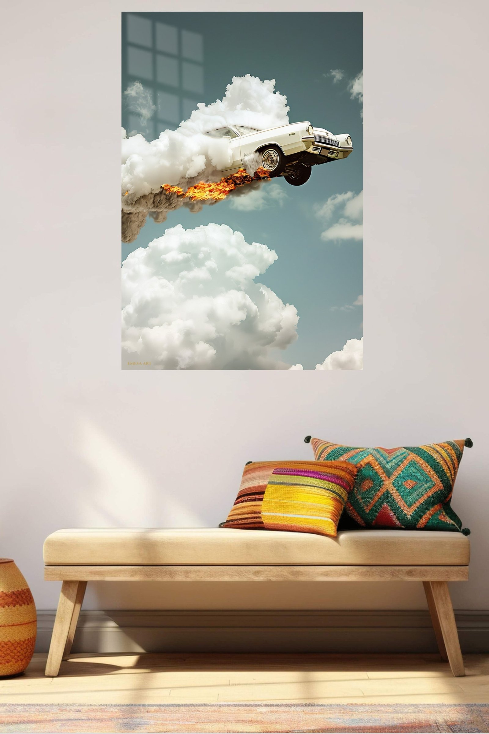 Classic Car Above the Clouds metal wall art print, view 5