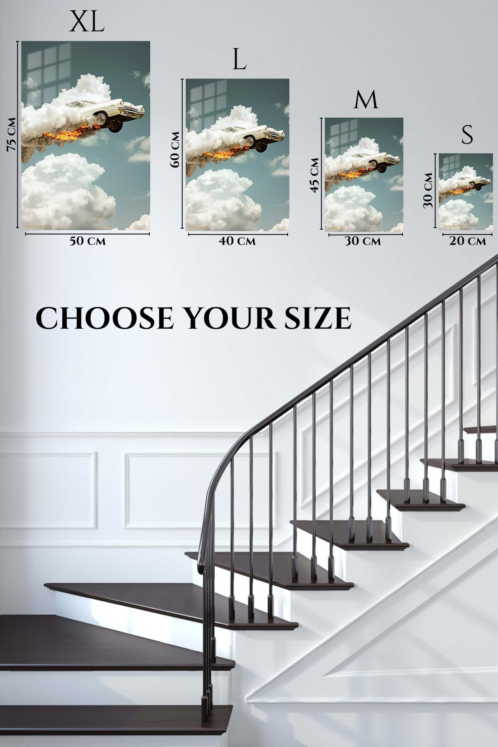 Classic Car Above the Clouds metal wall art print, view 6