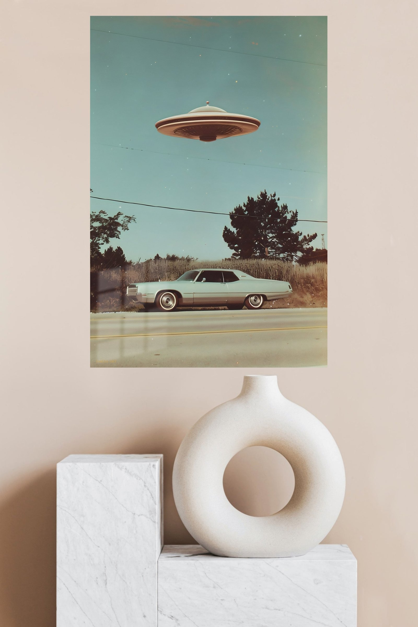 Roadside Flying Saucer metal wall art print, view 4