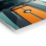 Orange Stripe Classic Car metal wall art print, view 2