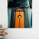Orange Stripe Classic Car metal wall art print, view 4