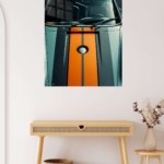 Orange Stripe Classic Car metal wall art print, view 5
