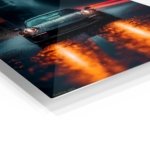 Rainy Night Sports Car metal wall art print, view 2