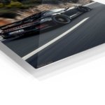 Black Sports Car Forest Drive metal wall art print, view 2