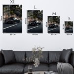Black Sports Car Forest Drive metal wall art print, view 6
