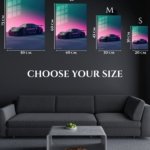 Neon Twilight Sports Car metal wall art print, view 6