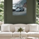 Silver Track Car on Misty Coastal Road metal wall art print, view 5