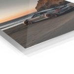 Coastal Sunset Sports Car metal wall art print, view 2
