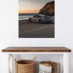 Coastal Sunset Sports Car metal wall art print, view 5