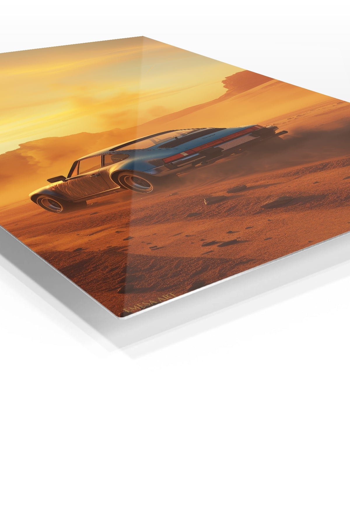 Desert Sunset Sports Coupe metal wall art print, view 2