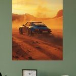Desert Sunset Sports Coupe metal wall art print, view 4