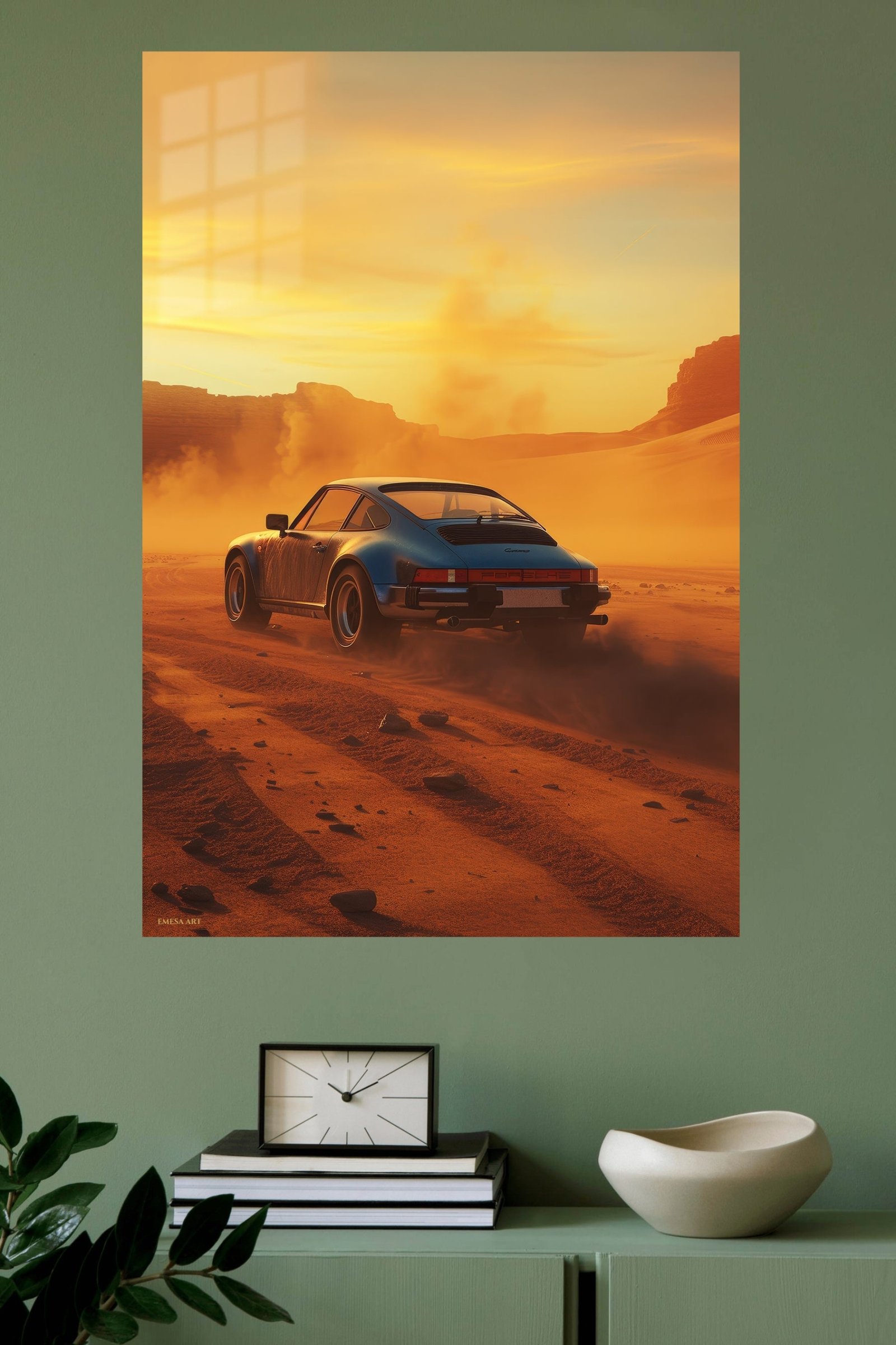 Desert Sunset Sports Coupe metal wall art print, view 4