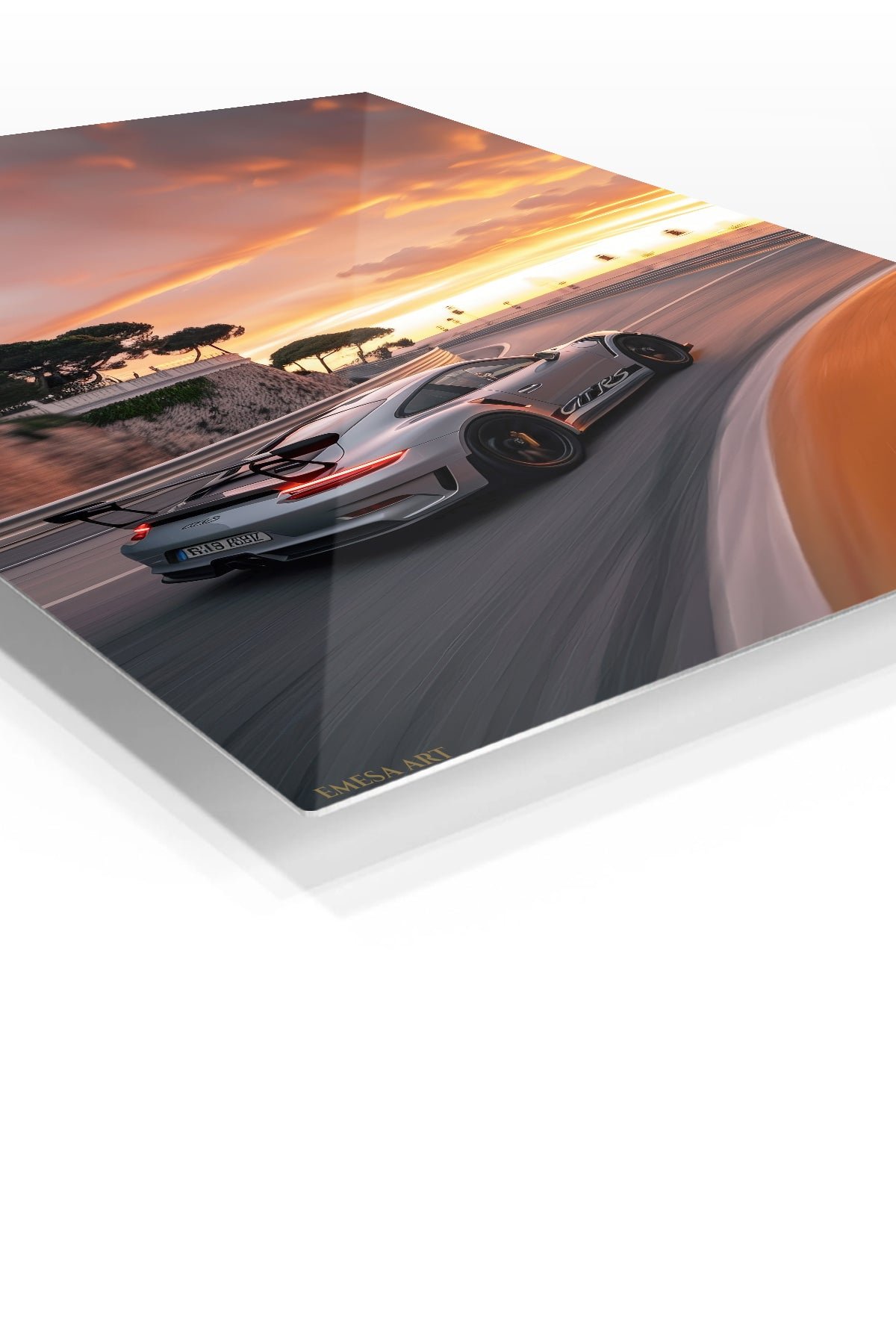 Sunset Coastal Track Coupe metal wall art print, view 2