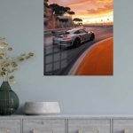 Sunset Coastal Track Coupe metal wall art print, view 4