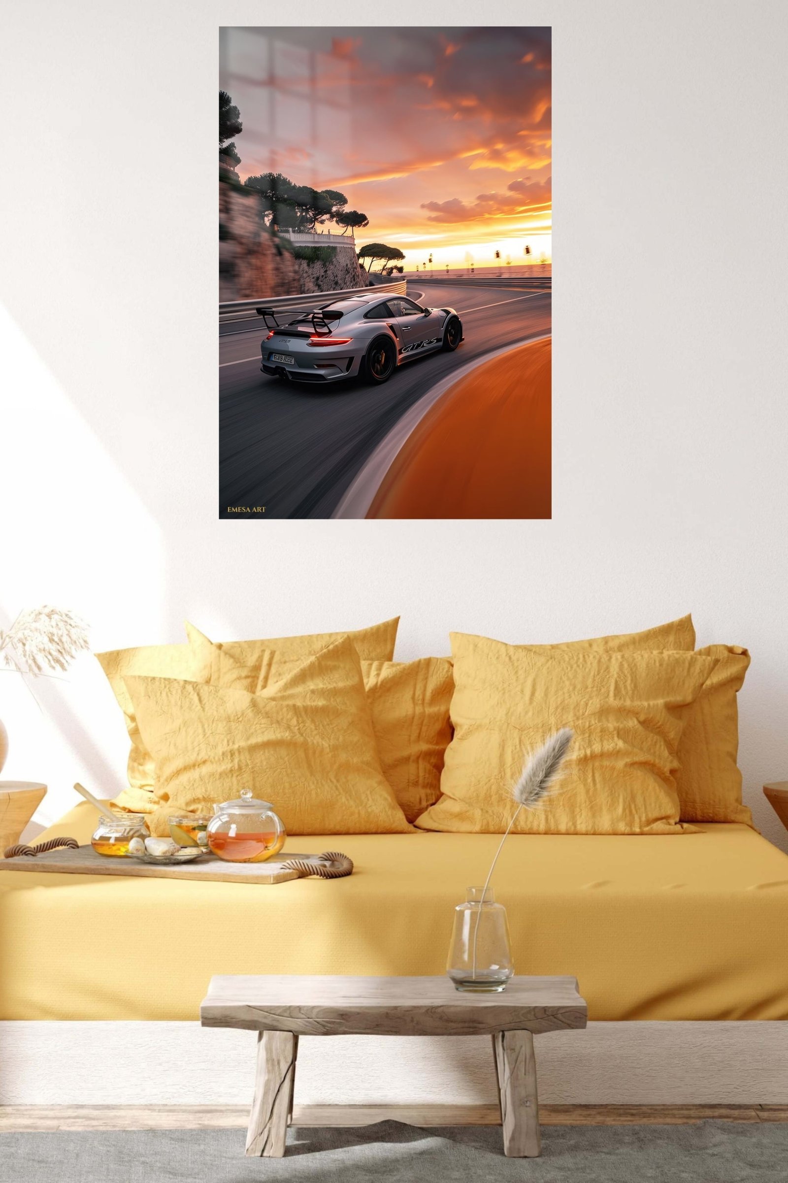 Sunset Coastal Track Coupe metal wall art print, view 5