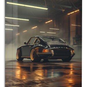 Midnight Workshop Sports Coupe metal wall art print