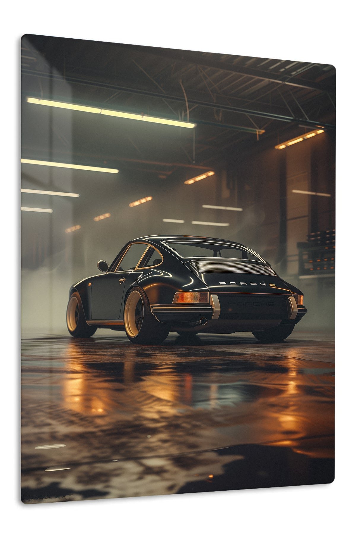 Midnight Workshop Sports Coupe metal wall art print