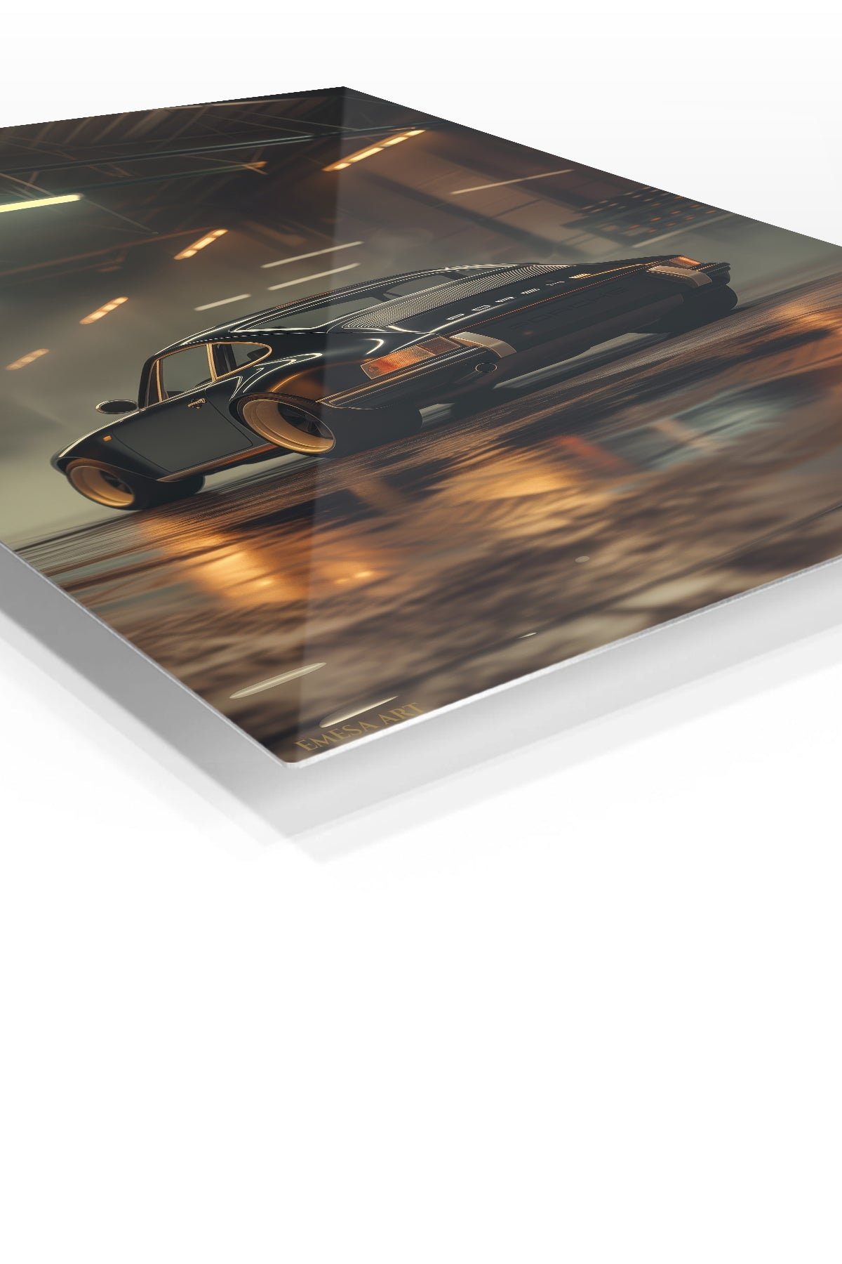 Midnight Workshop Sports Coupe metal wall art print, view 2