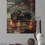 Midnight Workshop Sports Coupe metal wall art print, view 4